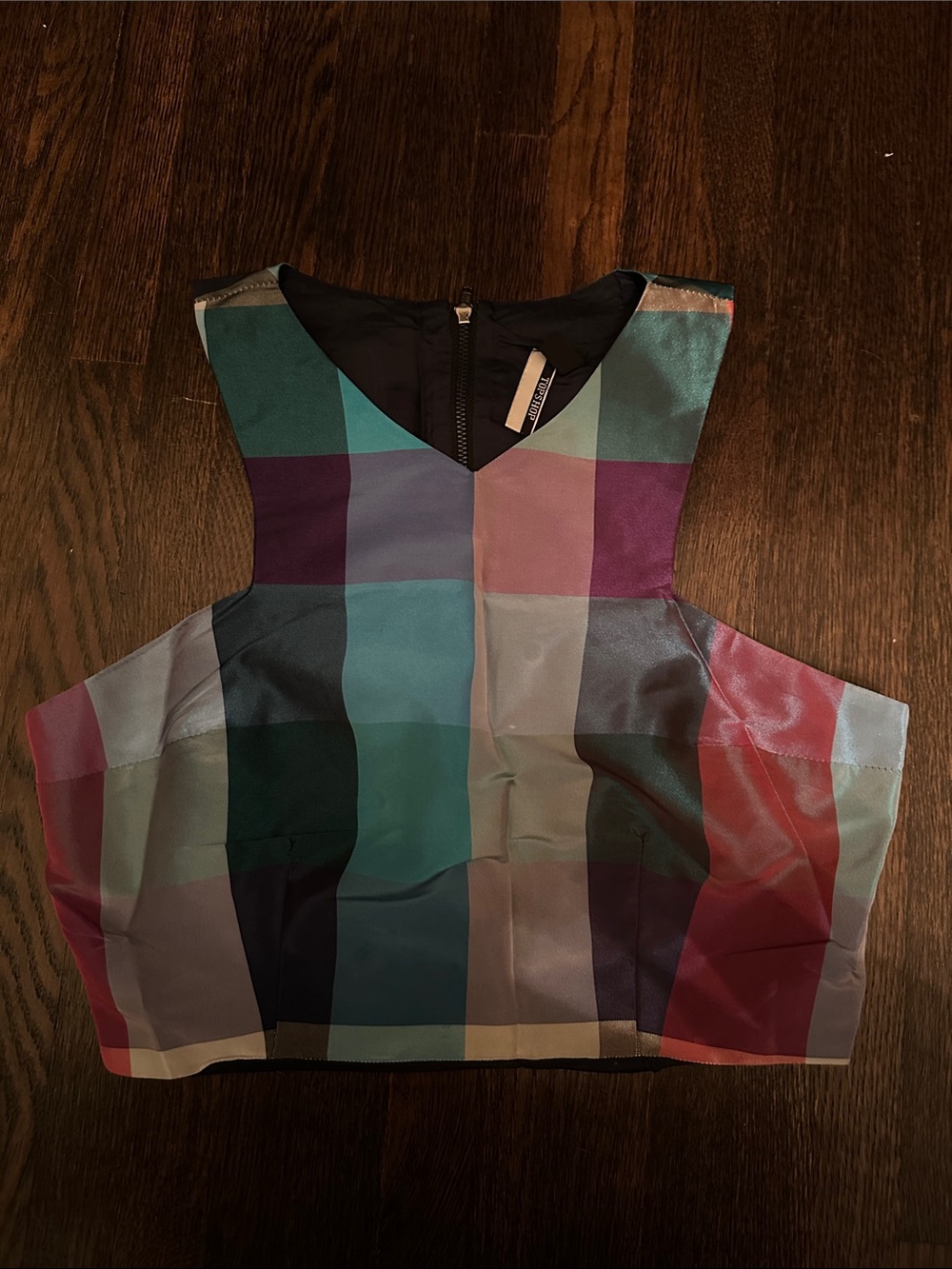 Topshop Multicolor Plaid Crop Top Teal, Purple, Pink (set sold separately)